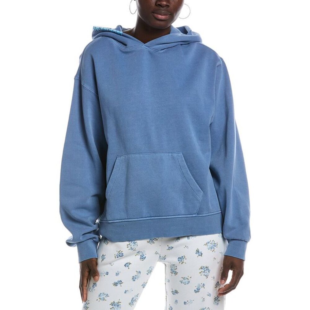Vintage Havana Womens Heavyweight Garment Dye Hoodie, Blue